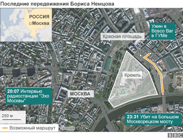 Возможный маршрут Немцова