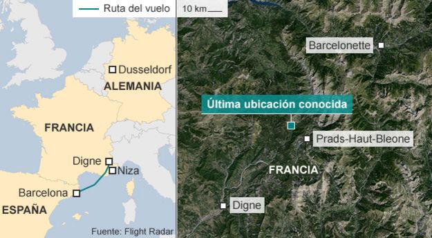 Los últimos 8 minutos del vuelo de Germanwings caído en Francia