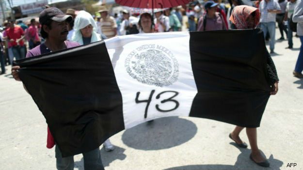 Protesta en Acapulco por la desaparición de estudiantes en Iguala, Guerrero, México