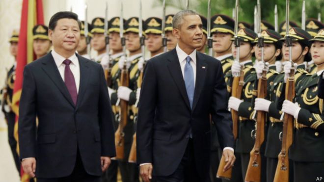 中国国家主席习近平和美国总统奥巴