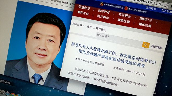 隋凤富资料照片(左)与中共中纪委公布(右)(BBC中文网设计图片)