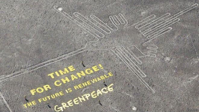 Greenpeace en Líneas de Nasca