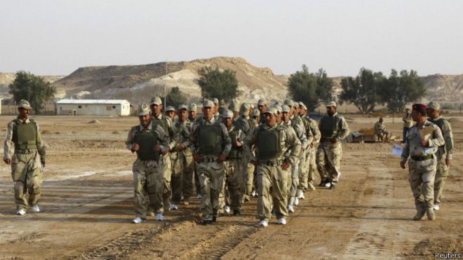 Combatientes tribales en Anbar.