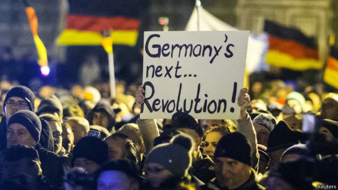 Митинг PEGIDA в Дрездене 22 декабря