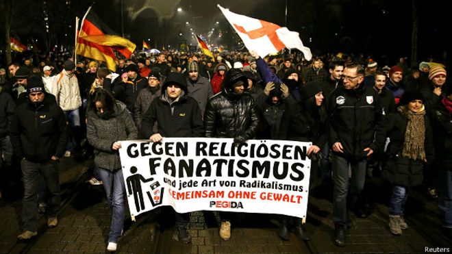 Акция PEGIDA в Дрездене