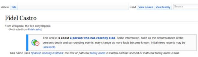 Artículo de Wikipedia sobre Castro.