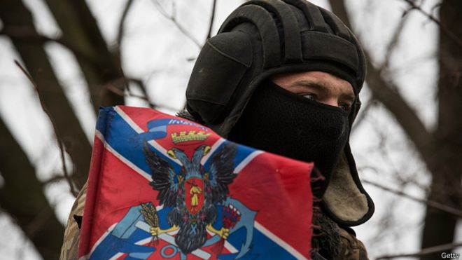 Пророссийский ополченец в Донбассе