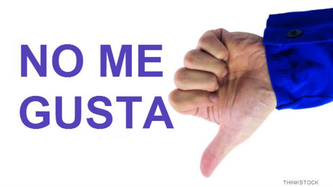 Signo de "no me gusta"