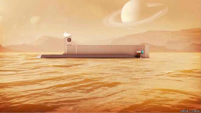 Desenho do submarino que seria usado para explorar Titan (Imagem: NASA/Glenn)