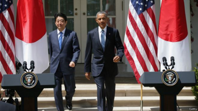 美国总统奥巴马和日本首相安倍晋三