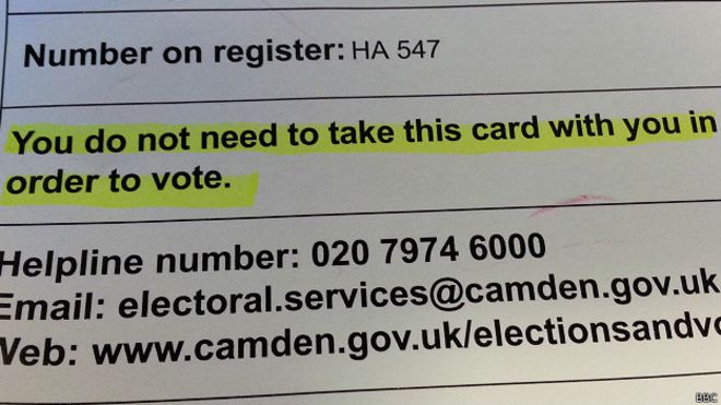 No es necesario llevar esta tarjeta para poder votar