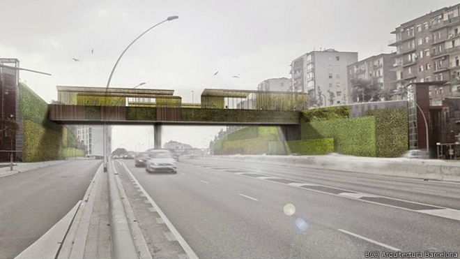 Plano de la remodelación del puente Sarajevo, Barcelona, España