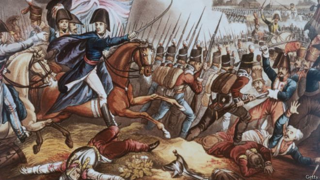 Representación de la batalla de Waterloo