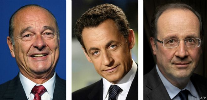 Президенты Франции Шикар, Саркози и Олланд