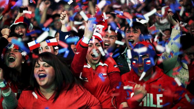 Mashabiki wa timu ya Chile