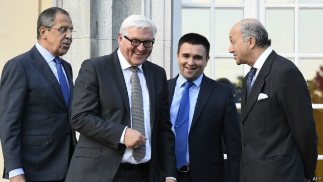 Главы МИД России, Германии, Украины и Франции