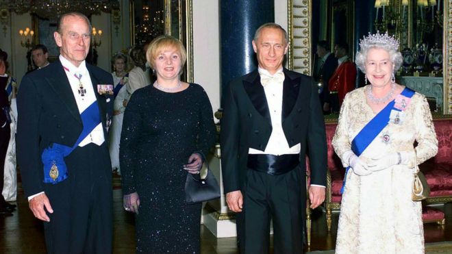 Людмила Путина с мужем и королевской четой