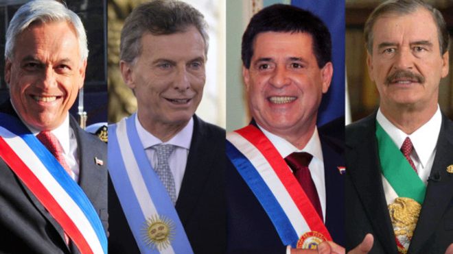 Piñera de Chile, Macri de Argentina, Cartes de Paraguay y Fox de Mexico, fueron y son ejemplos de los millonarios que llegaron a ser presidentes.