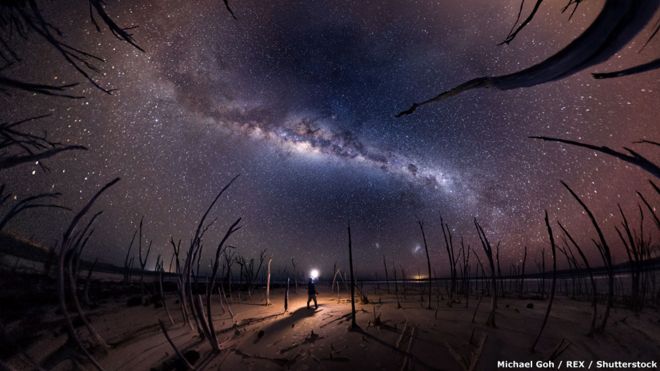 لقطة خاصة للمصور مايكل غو والسماء بالليل في حديقة نامبانغ الوطنية. 
