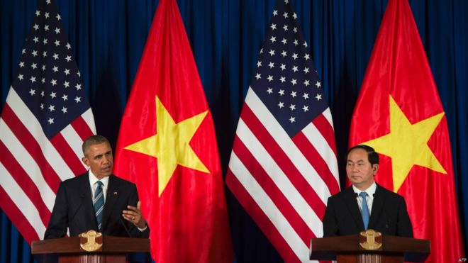 美国总统奥巴马与越南新任国家主席陈大光