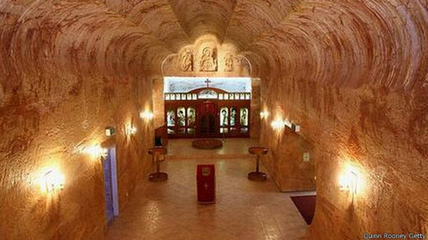 Iglesia bajo tierra en Coober Pedy, Australia