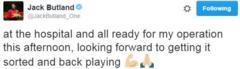 Jack Butland tweet