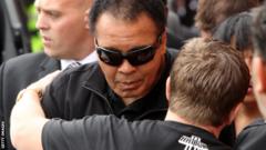 Ricky Hatton with Muhammad Ali in Hyde in 2009