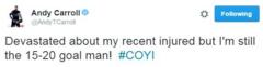 Andy Carroll tweet