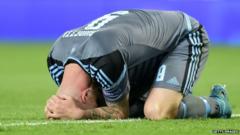 Celta striker John Guidetti after missing that late chance