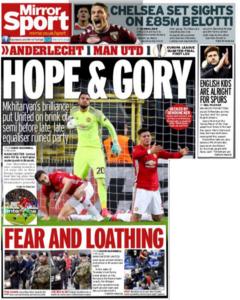 Mourinho blames forwards for Anderlecht draw 2 Daily Mirror