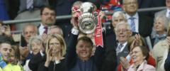 Louis Van Gaal lifts the FA Cup