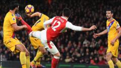 Olivier Giroud scores against Crystal Palace on New Year's Day