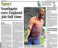 The back page of Thursday's Times