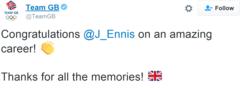 Team GB tweet