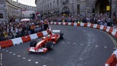 Formula 1 cars have not been driven through the streets of London since May 2004