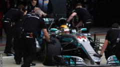 Lewis Hamilton and his Mercedes team in qualifying for the British GP.