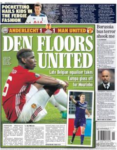 Mourinho blames forwards for Anderlecht draw 4 Daily Express back page