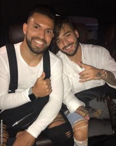 Sergio Aguero and Maluma