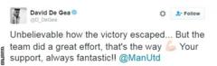 David de Gea tweet