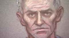 Sketch of Barry Bennell appearing in court