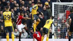 Olivier Giroud scores against Man Utd