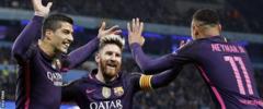 Suarez, Neymar and Messi celebrated the opening goal and the three have 11 goals between then in Europe this season