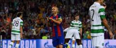 Andres Iniesta came on a substitute and volleyed Barcelona's fourth goal