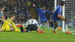 Diego Costa scores Chelsea's first goal