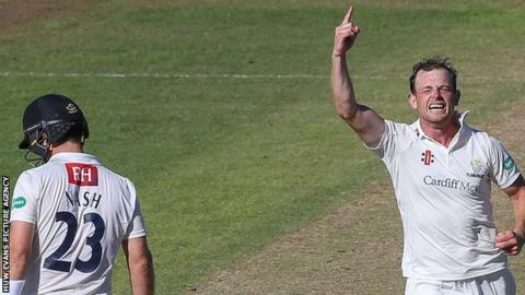 Graham Wagg celebrates taking Chris Nash's wicket