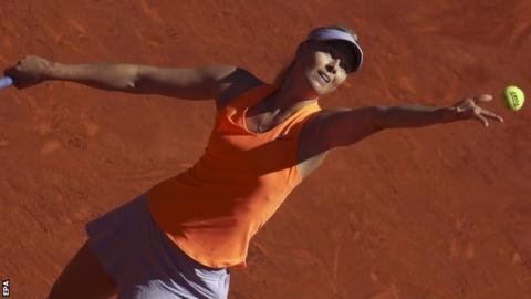 Maria Sharapova in action at the Madrid Open