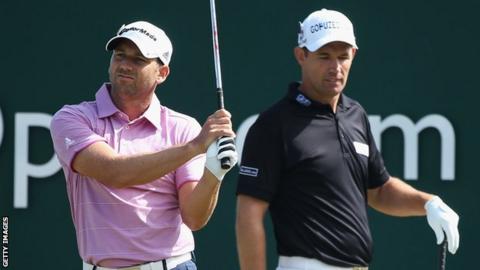 Sergio Garcia and Padraig Harrington at the 2013 Open