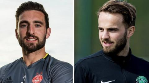 Aberdeen's Graeme Shinnie and Hibernian's Andrew Shinnie