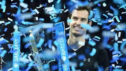 Andy Murray with trophy after win