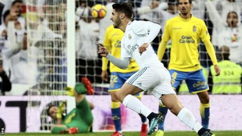 Marco Asensio fires in absolute rocket for Real Madrid against Las Palmas